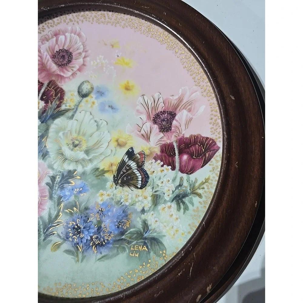 POPPY PASTORALE Plate Symphony of Shimmering Beauty #3 Lena Liu Floral Butterfly